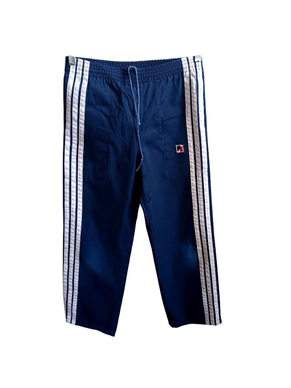 True Vintage Track Pants Boys 28x25 10 70's Pierre Bonne White Stripes Elastic